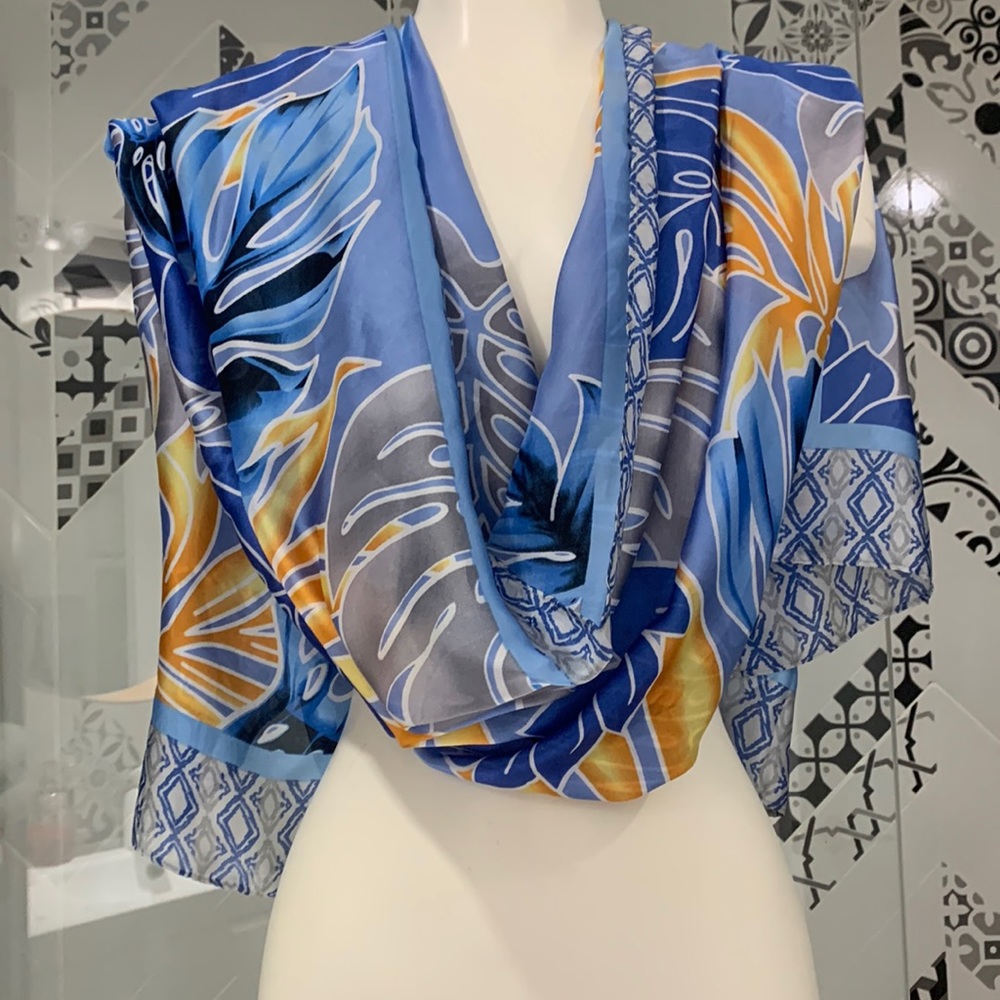NWT🌺Oversized Pretty Persuasions Wrap/Summer Kimono in Tropical Plants P… - Picture 4 of 11